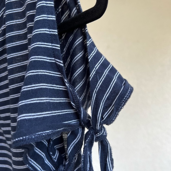 J. Crew Navy & White Striped Tie Sleeve Tee (small) - Picture 5 of 6
